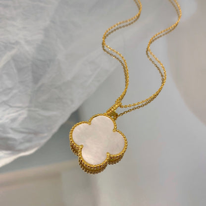 [Luxe Jewels]CLOVER 25MM MOP LARGE PENDANT NECKLACE