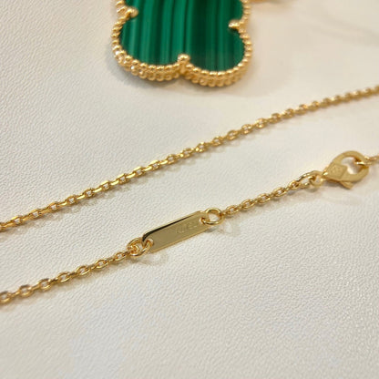 [Luxe Jewels]CLOVER 25MM MALACHITE GOLD NECKLACE