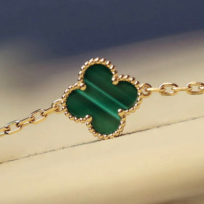 [Luxe Jewels]CLOVER 20 MOTIFS MALACHITE DIAMOND NECKLACE