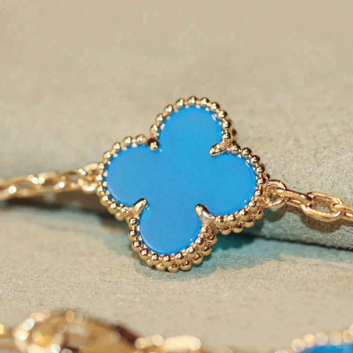 [Luxe Jewels]CLOVER 20 MOTIFS TURQUOISE GOLD