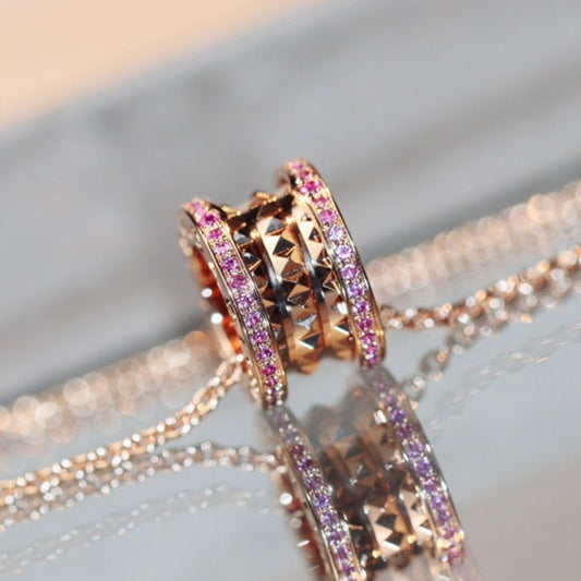 [Luxe Jewels]ZERO 1 ROCK PINK GOLD PINK DIAMOND NECKLACE