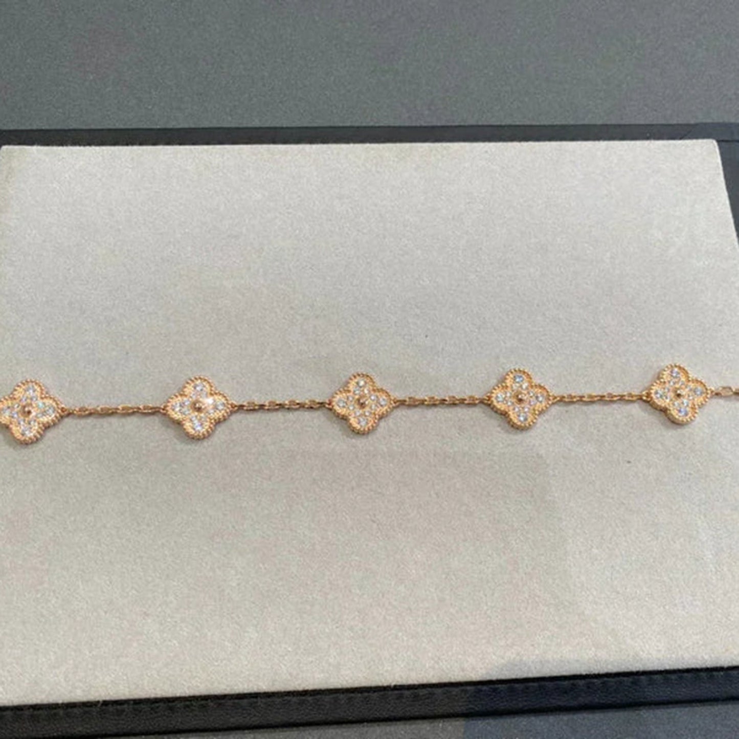 [Luxe Jewels]CLOVER 5 MOTIFS  FULL DIAMOND BRACELET