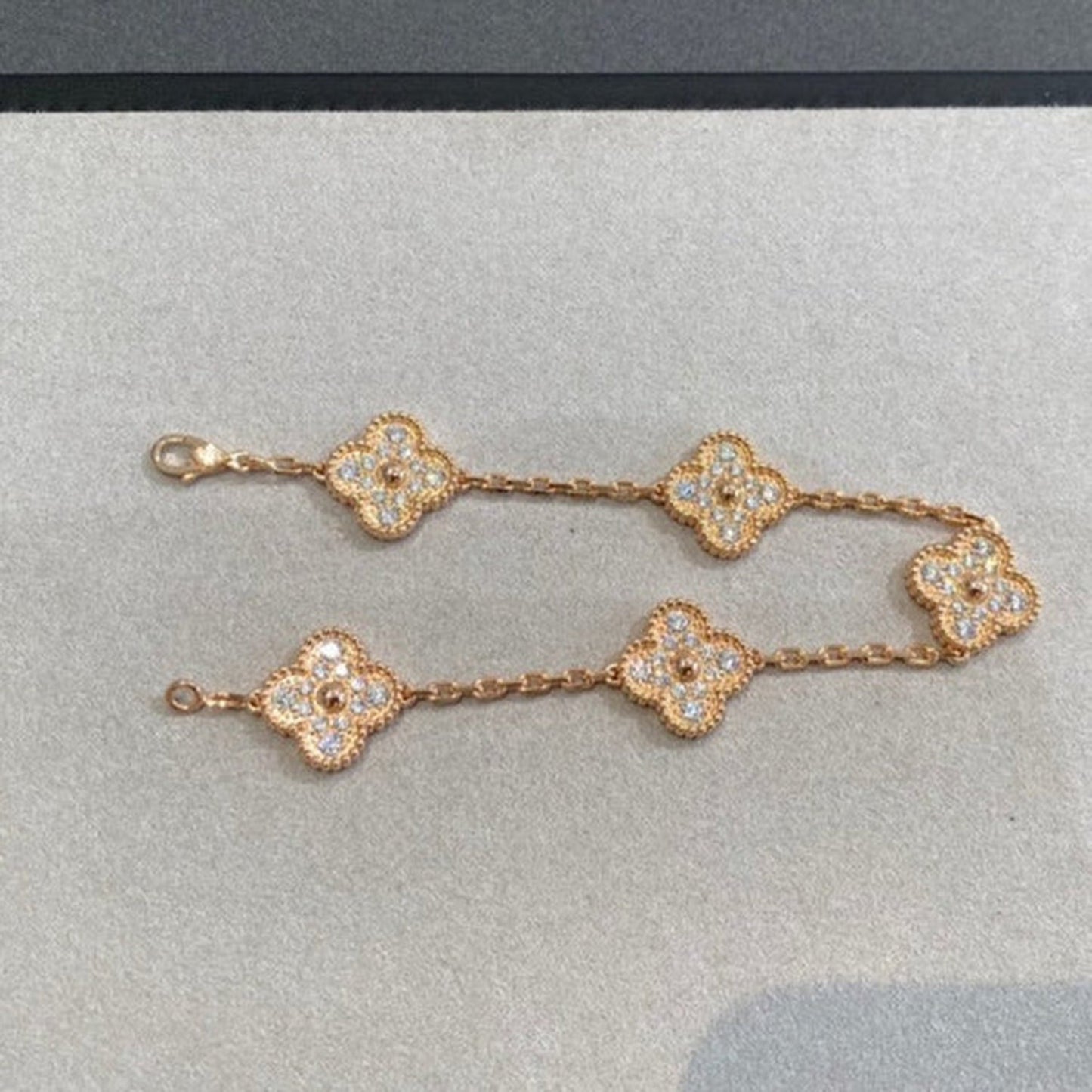 [Luxe Jewels]CLOVER 5 MOTIFS  FULL DIAMOND BRACELET