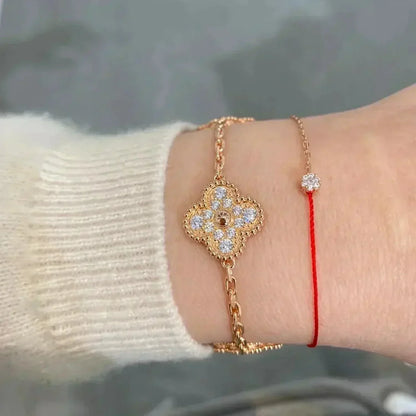 [Luxe Jewels]CLOVER 5 MOTIFS  FULL DIAMOND BRACELET