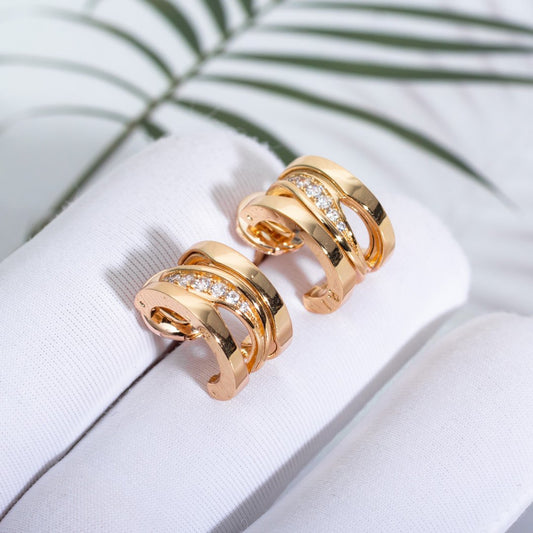 [Luxe Jewels]ZERO 1 PINK GOLD DIAMONDS EARRINGS