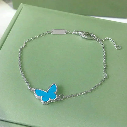 [Luxe Jewels]BUTTERFLY TURQUOISE BUTTERFLY BRACELET SILVER