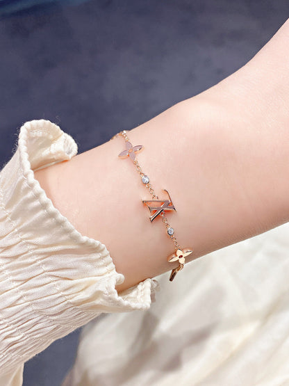 [Luxe Jewels]STAR AND SUN 7 MOTIFS GOLD BRACELET