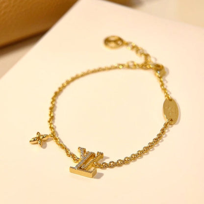 [Luxe Jewels]LOGO STAR MOTIF GOLD BRACELET