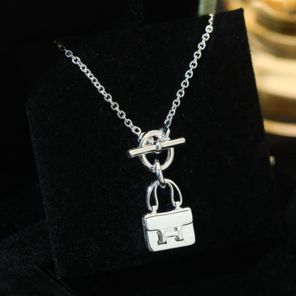 [Luxe Jewels]POP H PEDANT SILVER NECKLACE