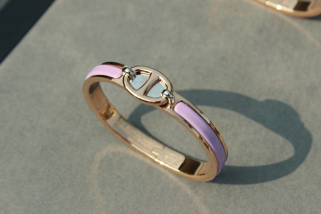 [Luxe Jewels]CLIC CHAINE PINK GOLD BRACELET