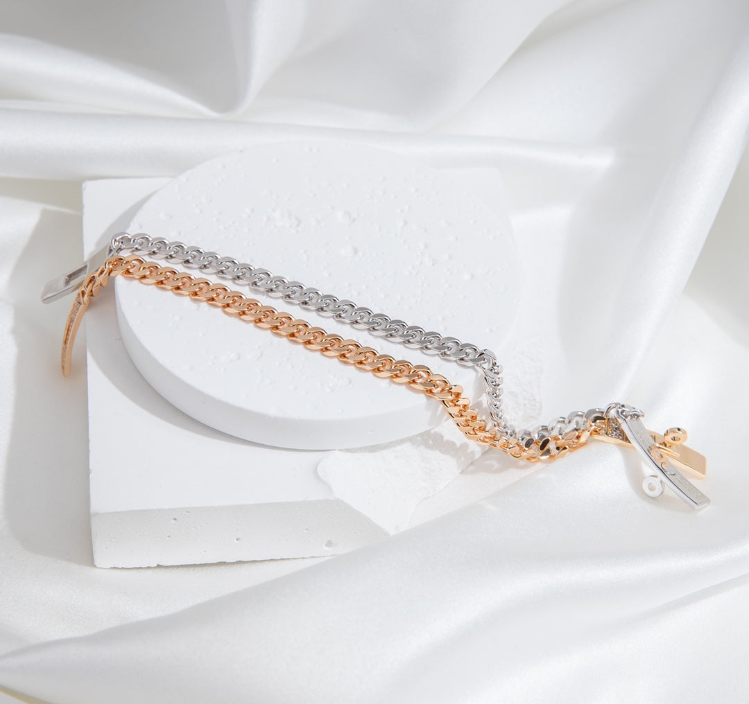 [Luxe Jewels]KELLY CHAIN SILVER DIAMOND BRACELET