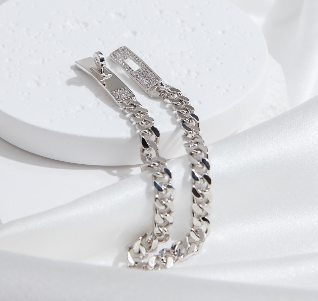 [Luxe Jewels]KELLY CHAIN SILVER DIAMOND BRACELET