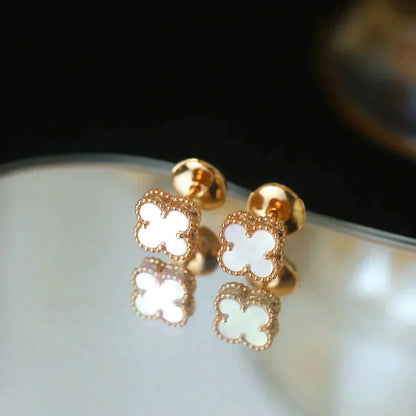 [Luxe Jewels]CLOVER MINI 9.5MM WHITE MOP EARRINGS