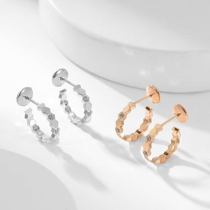 [Luxe Jewels]BEE LOVE DIAMOND HOOP EARRINGS