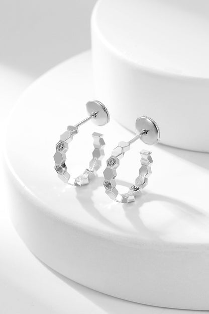 [Luxe Jewels]BEE LOVE DIAMOND HOOP EARRINGS