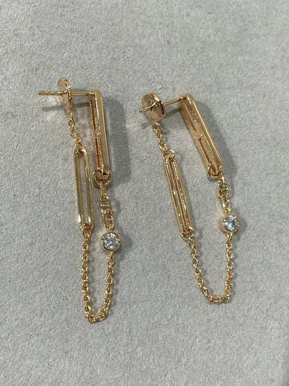 [Luxe Jewels]CHAINE CHAOS DIAMOND DROP EARRINGS