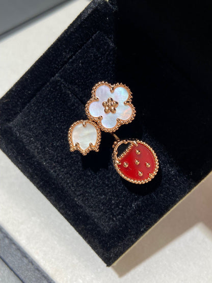 [Luxe Jewels]LUCKY 3 MOTIF ROSE GOLD RING