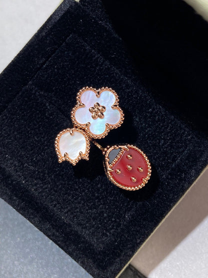 [Luxe Jewels]LUCKY 3 MOTIF ROSE GOLD RING