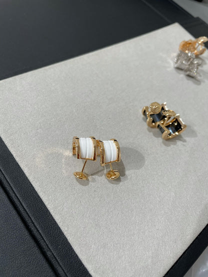 [Luxe Jewels]ZERO 1 PINK GOLD CERAMIC EARRINGS