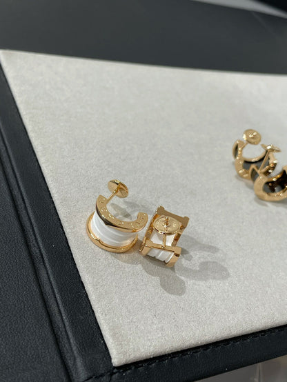 [Luxe Jewels]ZERO 1 PINK GOLD CERAMIC EARRINGS