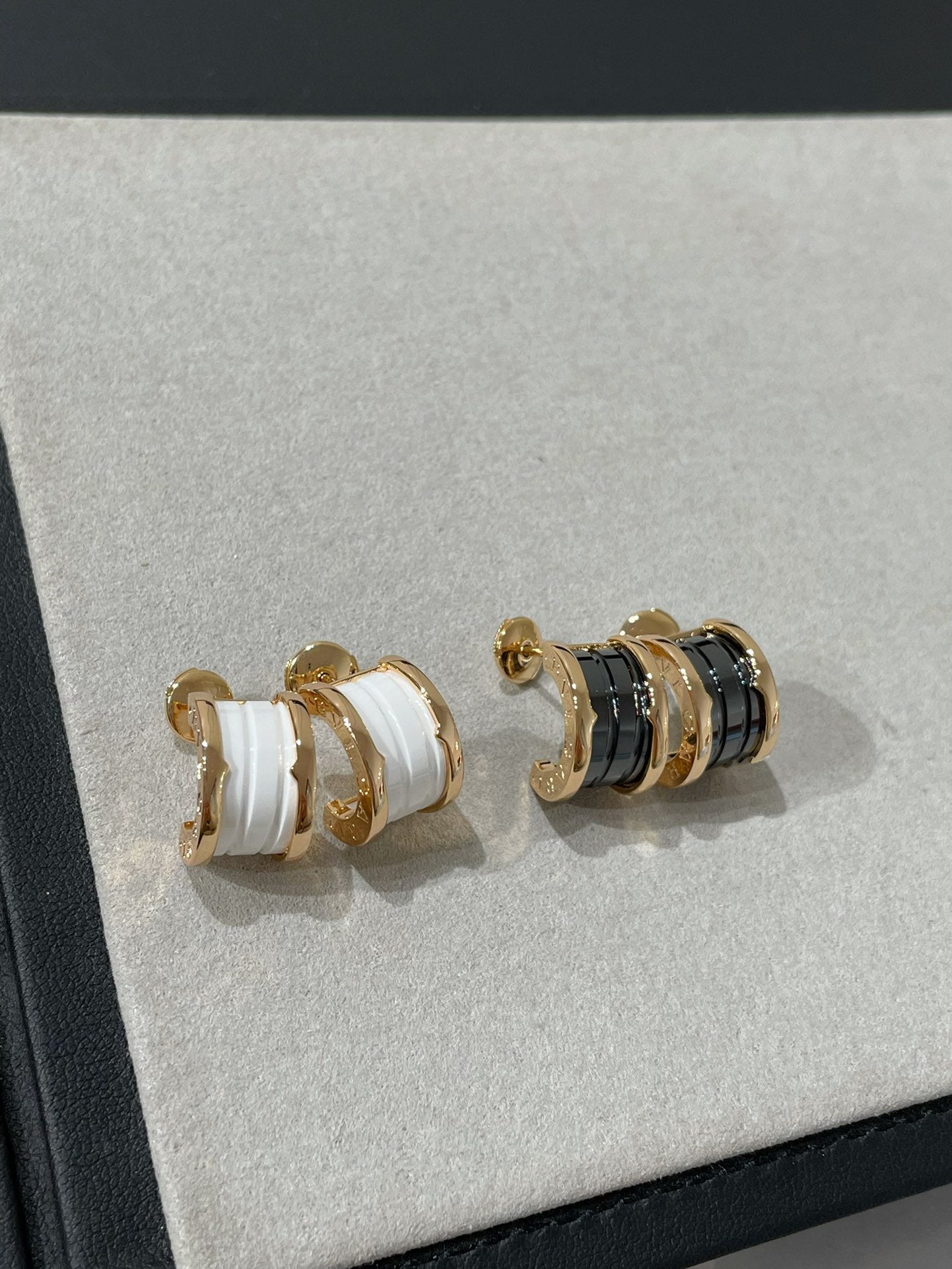 [Luxe Jewels]ZERO 1 PINK GOLD CERAMIC EARRINGS