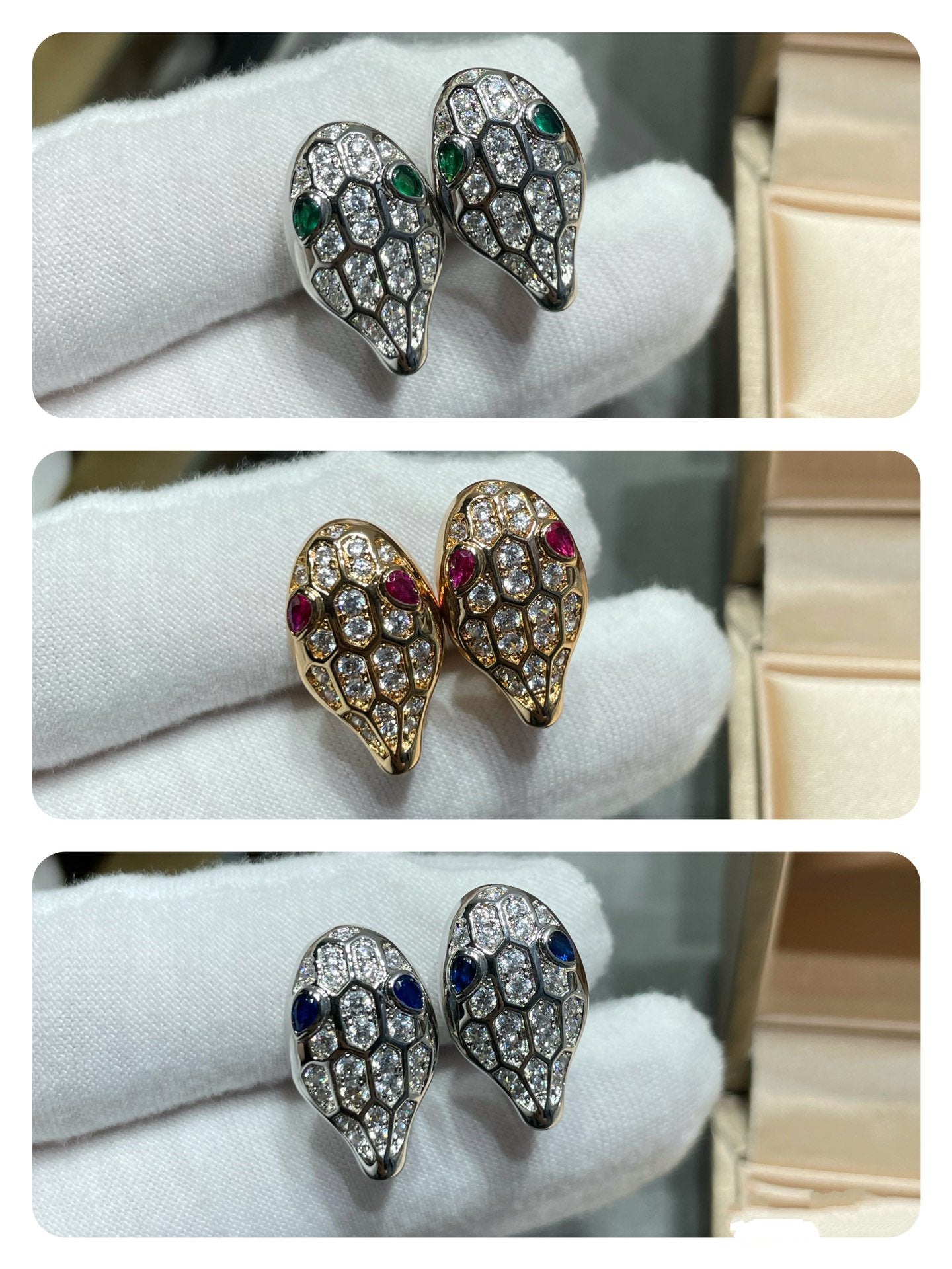 [Luxe Jewels]SERPENT DIAMOND STUD EARRINGS