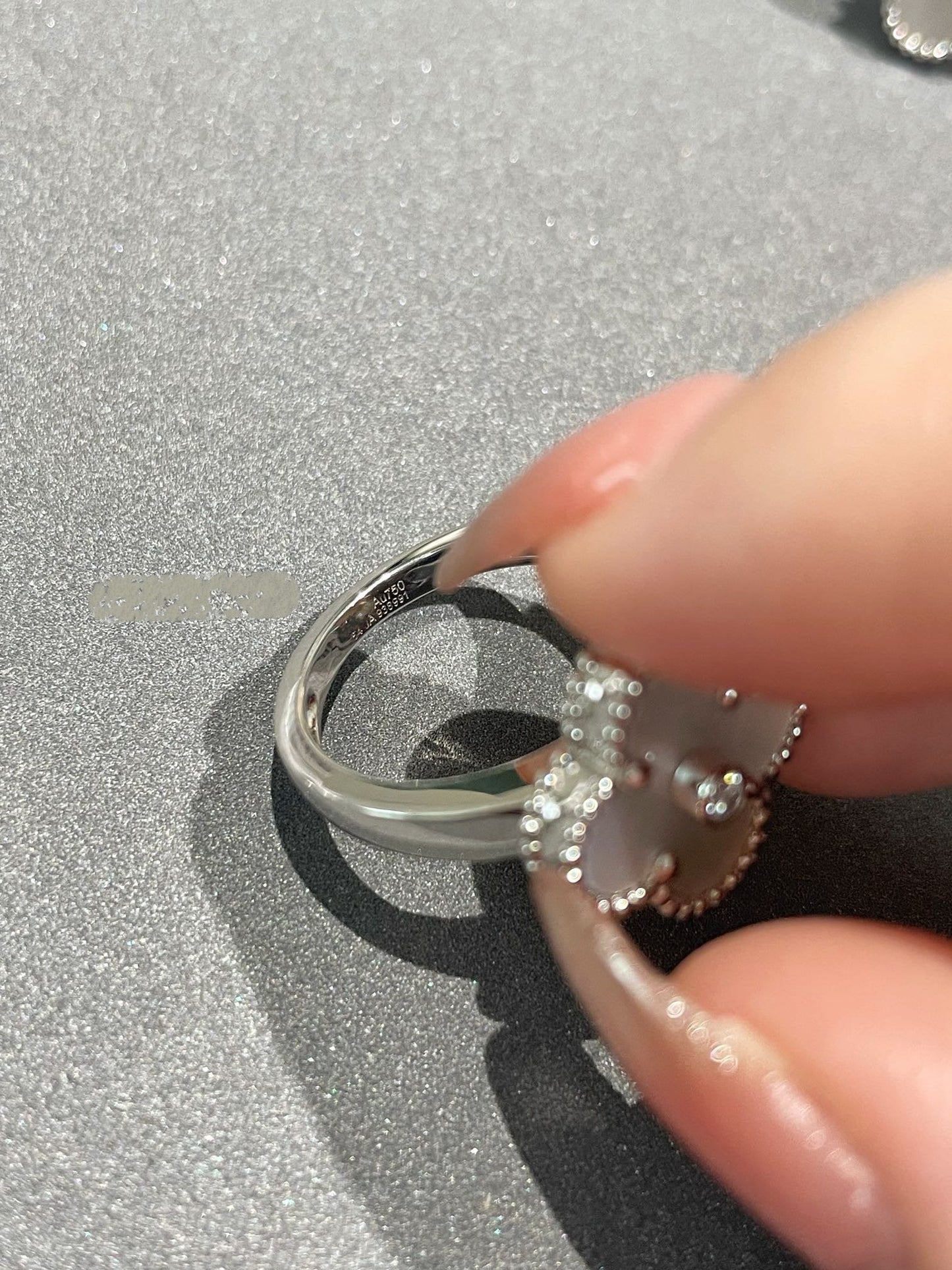 [Luxe Jewels]CLOVER SILVER MOP DIAMOND RING