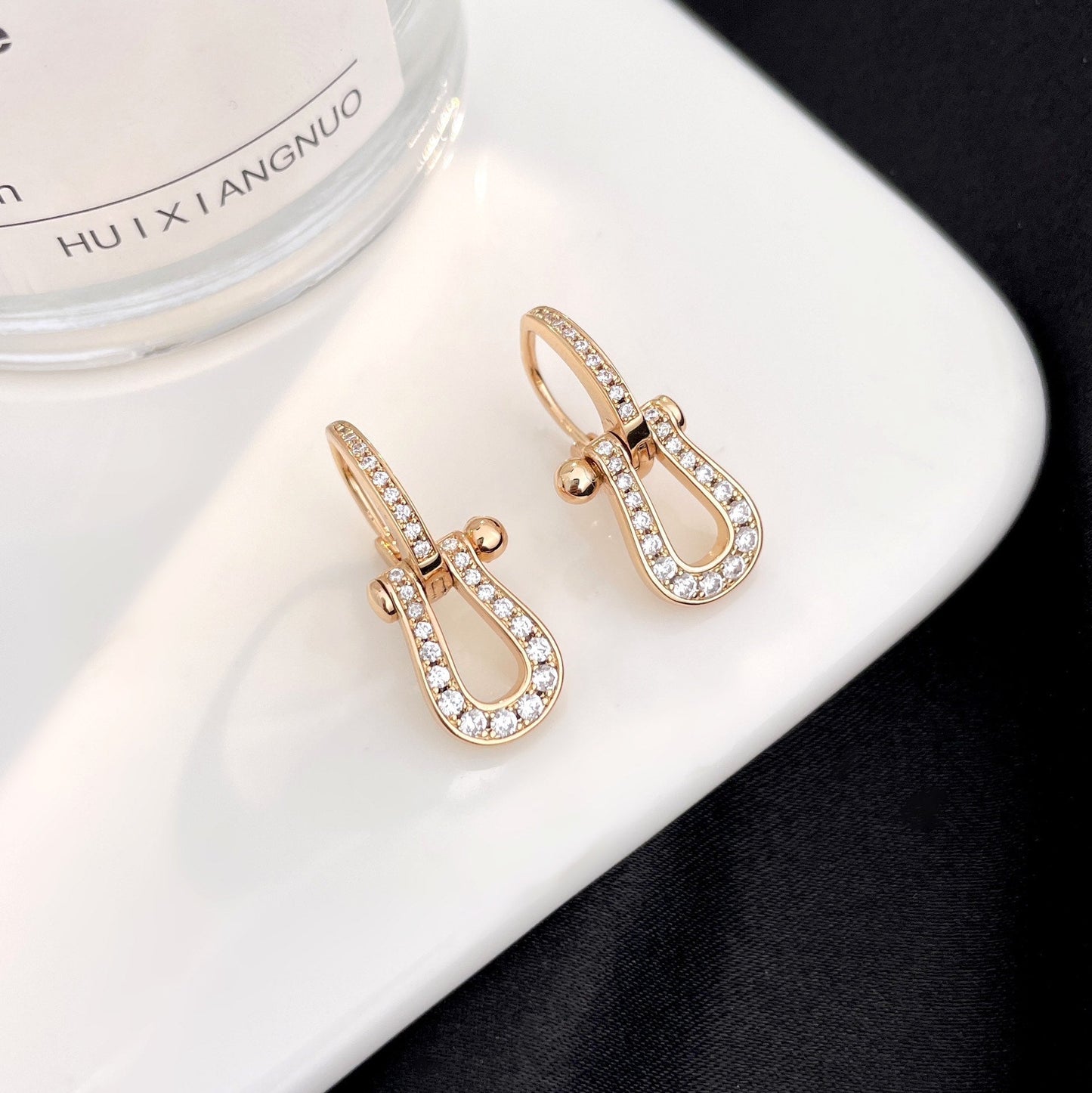 [Luxe Jewels]FORCE 10 FULL DIAMOND DROP EARRINGS MEDIUM MODEL