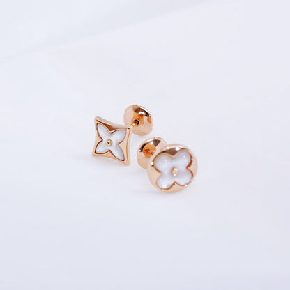 [Luxe Jewels]スターアンドサン ピンクゴールド モップスタッドピアス