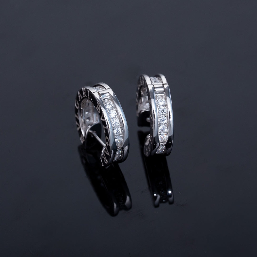 [Luxe Jewels]ZERO 1 MINI SILVER DIAMOND EARRINGS