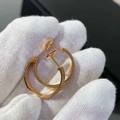 [Luxe Jewels]LOVE DIAMOND PINK GOLD HOOP EARRINGS