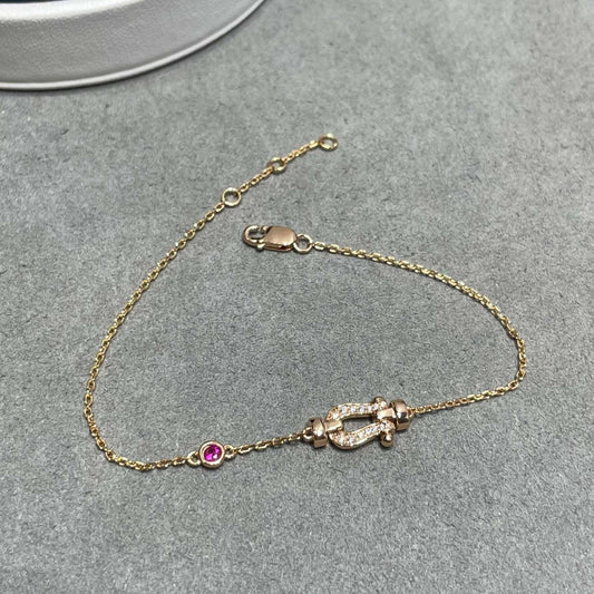 [Luxe Jewels]FORCE 10 DIAMOND CHAIN LINK PINK GOLD BRACELET