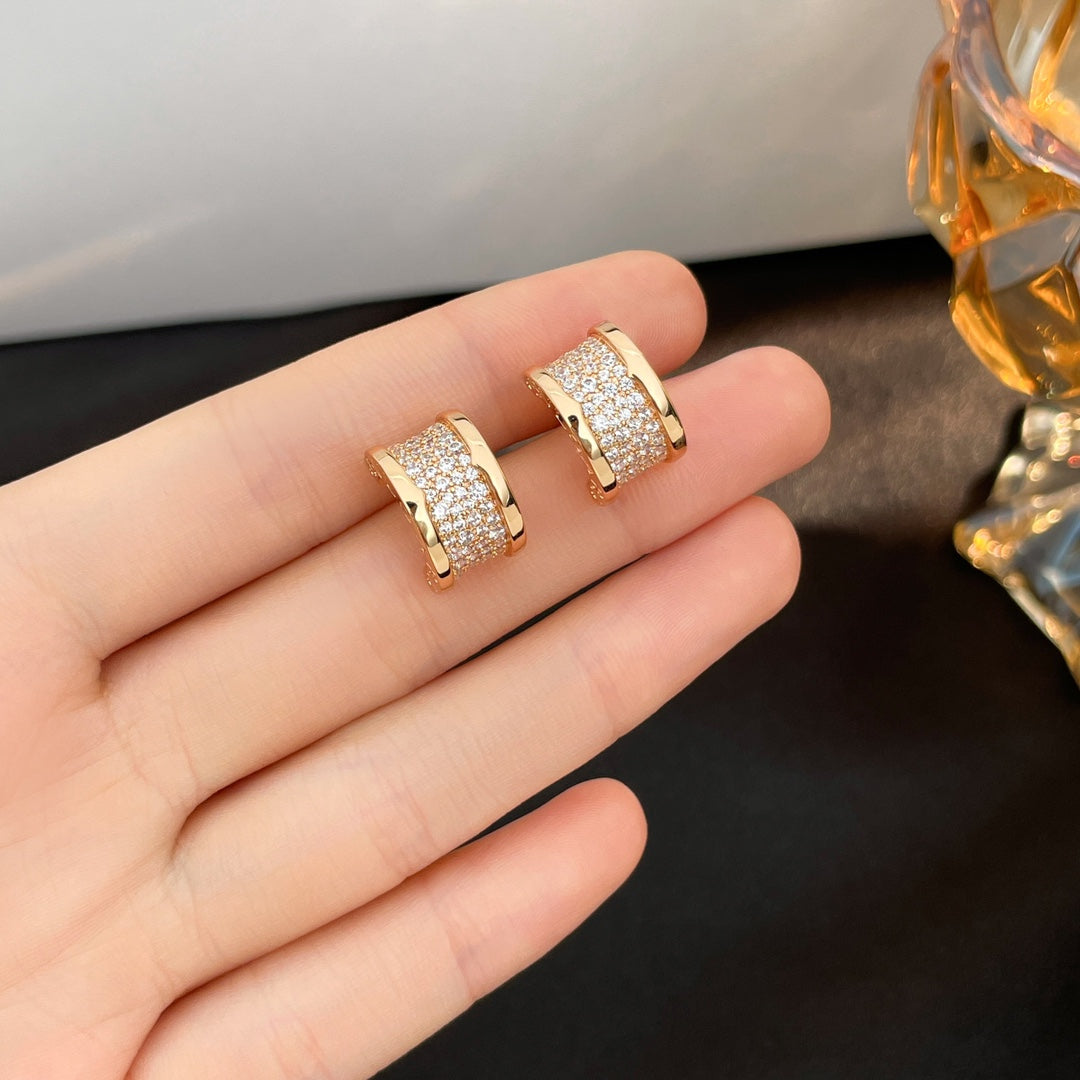 [Luxe Jewels]ZERO 1 DIAMOND PAVED EARRINGS