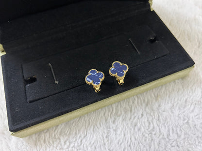 [Luxe Jewels]CLOVER PIETERSITE MEDIUM STUD EARRINGS