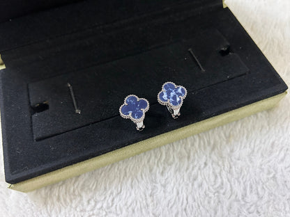 [Luxe Jewels]CLOVER PIETERSITE MEDIUM STUD EARRINGS