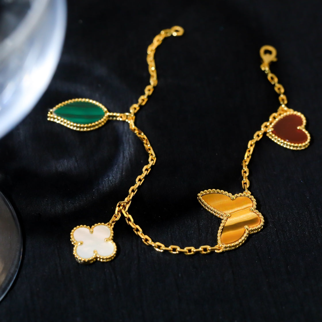 [Luxe Jewels]LUCKY SPRING 5 MOTIF GOLD BRACELET