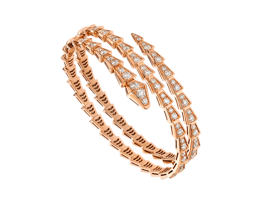 [Luxe Jewels]SERPENTI BRACELET PINK GOLD DIAMOND DOUBLE ROW