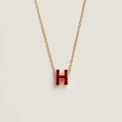 [Luxe Jewels]HM CLIC レッドエナメルゴールドネックレス