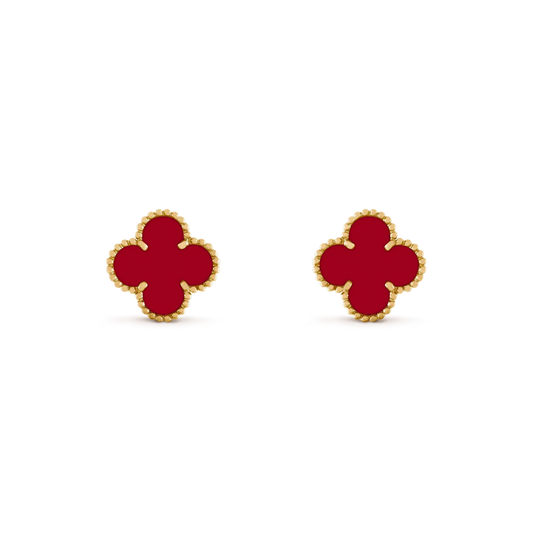 [Luxe Jewels]CLOVER MEDIUM 1 MOTIFS CARNELIAN  EARRINGS