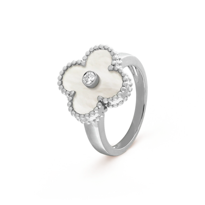 [Luxe Jewels]CLOVER SILVER MOP DIAMOND RING