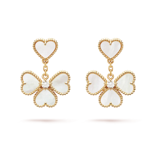 [Luxe Jewels]CLOVER SWEET WHITE MOP EARRINGS