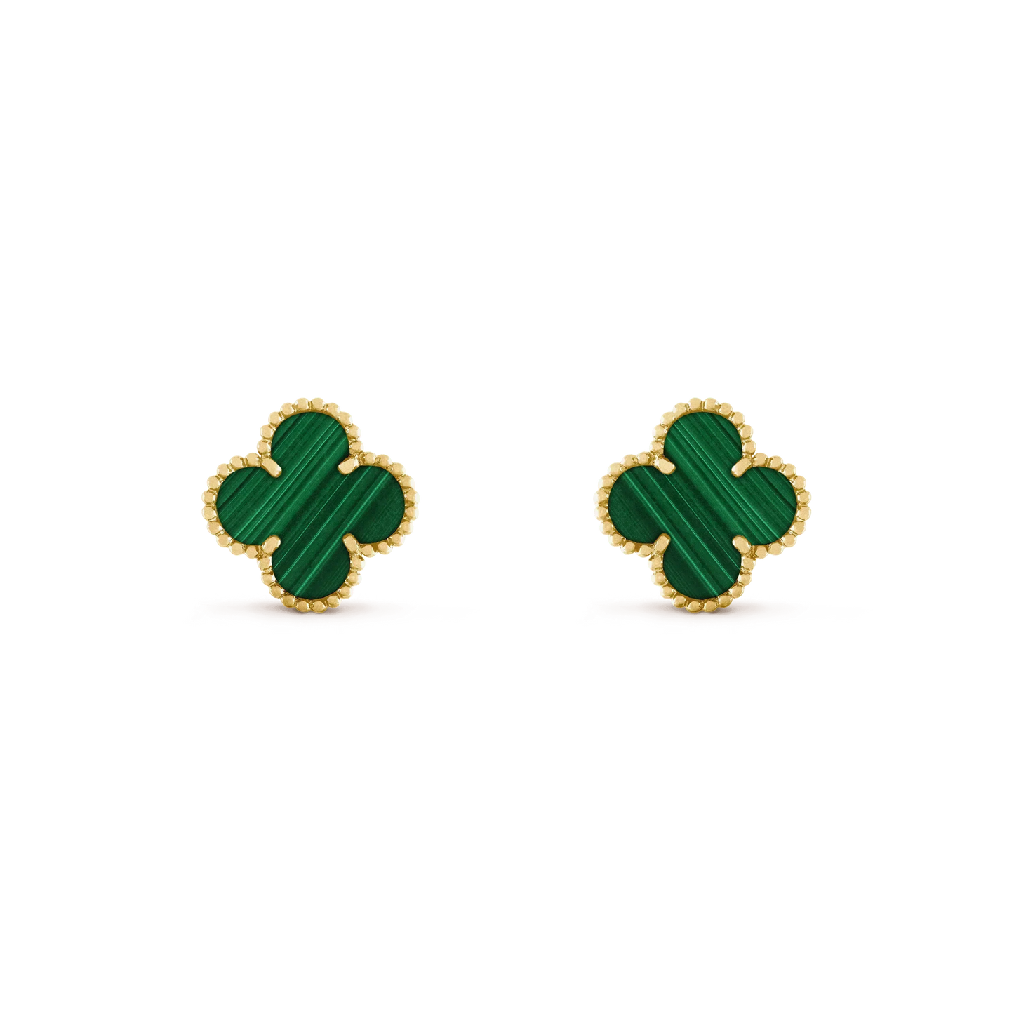 [Luxe Jewels]CLOVER MEDIUM 1 MOTIFS MALACHITE  EARRINGS