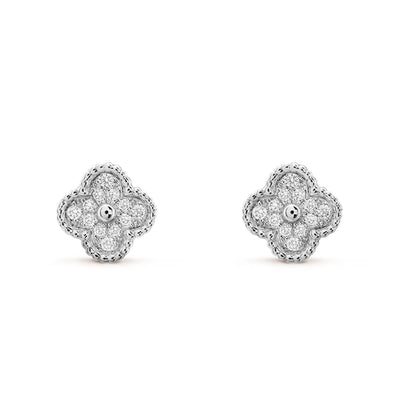 [Luxe Jewels]CLOVER MINI DIAMOND STUD EARRINGS