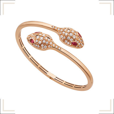 [Luxe Jewels]SERPENTI BRACELET PINK GOLD DIAMOND DOUBLE SNAKE