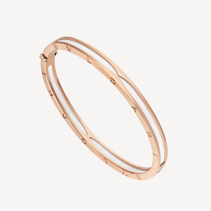 [Luxe Jewels]ZERO 1 PINK GOLD WITH WHITE CERAMIC BRACELET