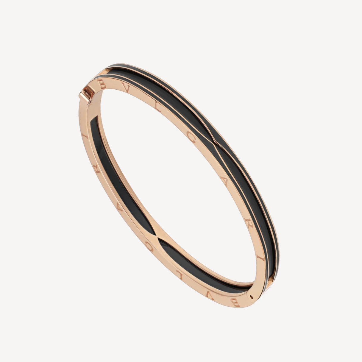 [Luxe Jewels]ZERO 1 PINK GOLD WITH MATTE BLACK CERAMIC BRACELET