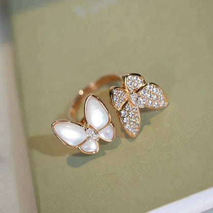 [Luxe Jewels]TWIN BUTTERFLY DIAMOND MOP RING