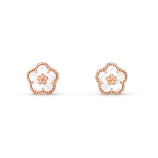 [Luxe Jewels]LUCKY PINK GOLD WHITE MOP EARRINGS