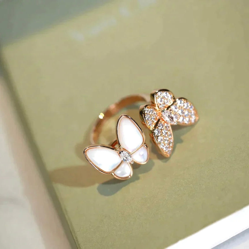 [Luxe Jewels]TWIN BUTTERFLY DIAMOND MOP RING