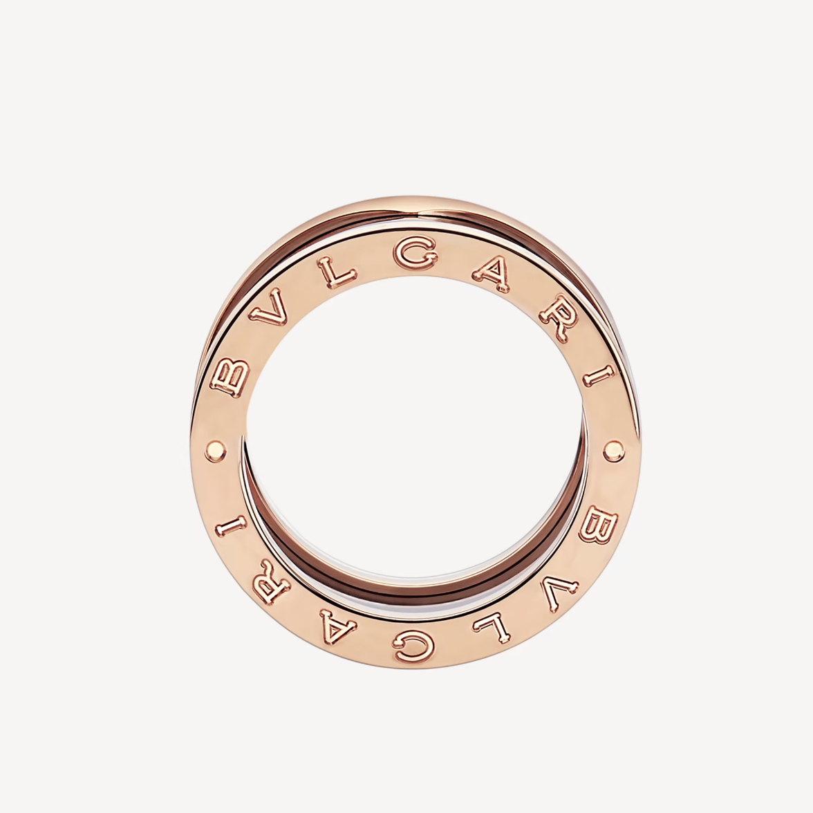 [Luxe Jewels]ZERO 1 FOUR-BAND LOOPS AND BLACK CERAMIC SPIRAL PINK GOLD RING